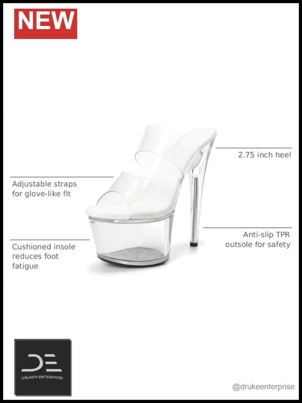 Women's 7 Inch Platform Sandal Heels Stiletto Pole Dance Exotic Shoes 17cm